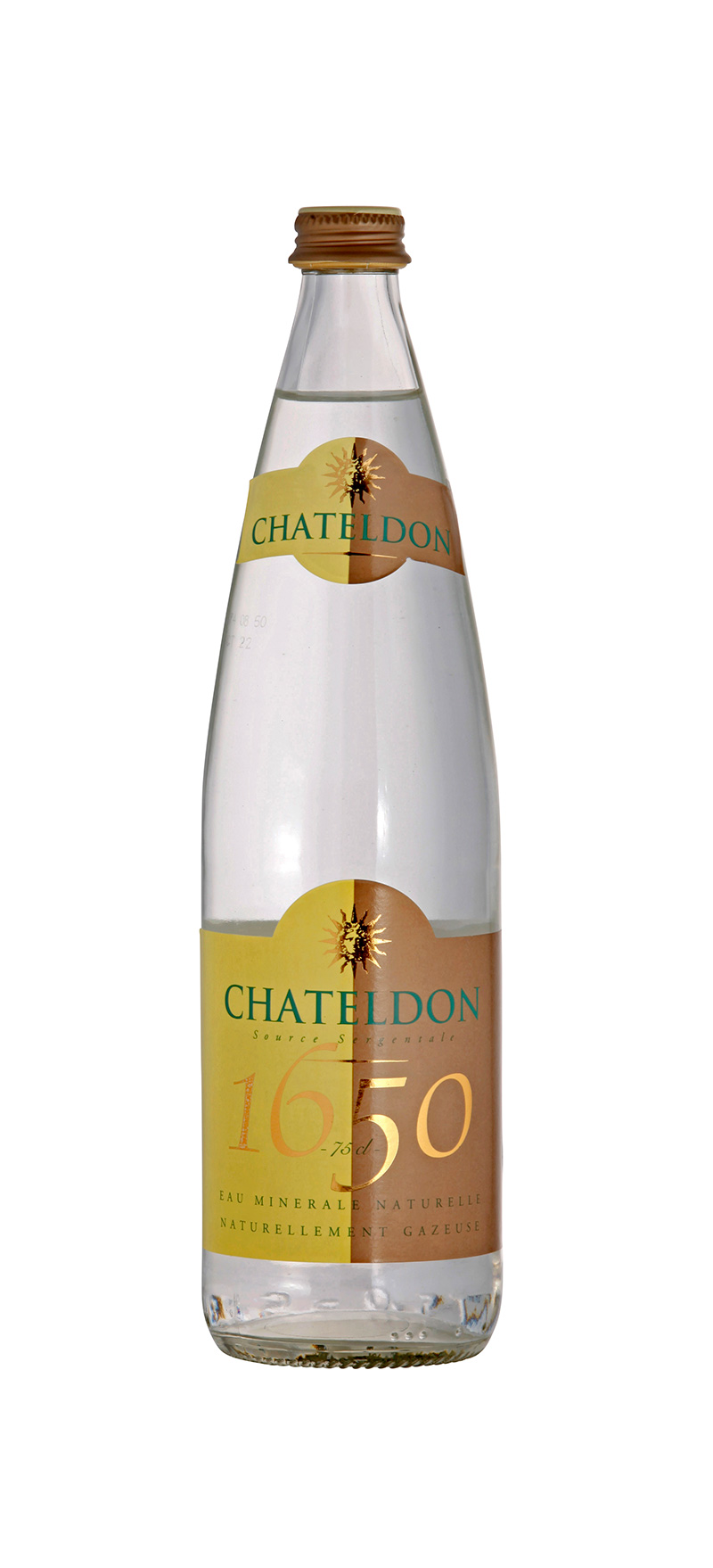 Eau gazeuse bouteille en verre, Chateldon (75 cl)